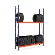 Estantería Picking neumáticos con carga azul y naranja