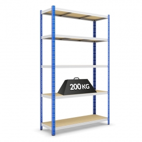 color azul estantes sin tornillos estantería de metal resistente PACHIRA E-Commerce Estantería de almacenamiento para garaje 100 kg por estante 153 x 80 x 30 cm 